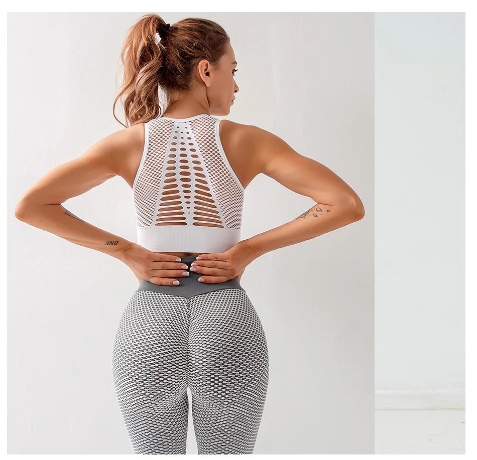 2024 Seamless Sports Bra Top Fitness Women Racerback Running Crop Tops Femme Pink Workout Padded Yoga Bra High Impact Activewear