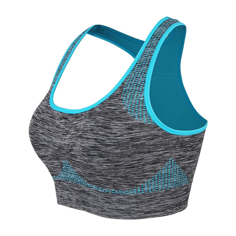 Mileegirl Shockproof Quick Dry Sports Crop Top Women Padded Gather Yoga Bra Push Up Gym Running Seamless Workout Fitness Bra