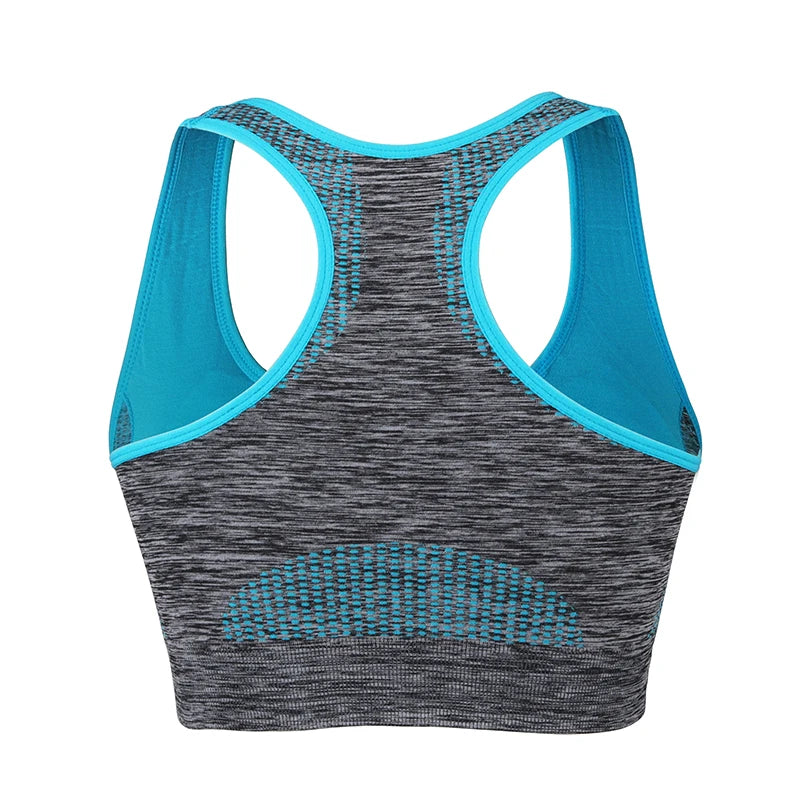 Mileegirl Shockproof Quick Dry Sports Crop Top Women Padded Gather Yoga Bra Push Up Gym Running Seamless Workout Fitness Bra