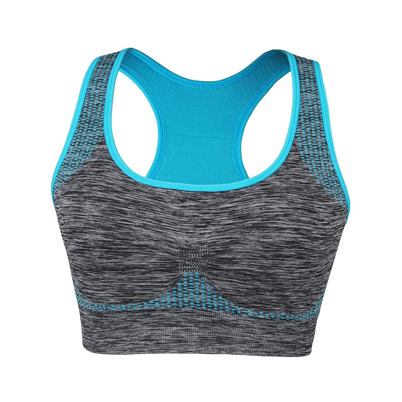 Mileegirl Shockproof Quick Dry Sports Crop Top Women Padded Gather Yoga Bra Push Up Gym Running Seamless Workout Fitness Bra