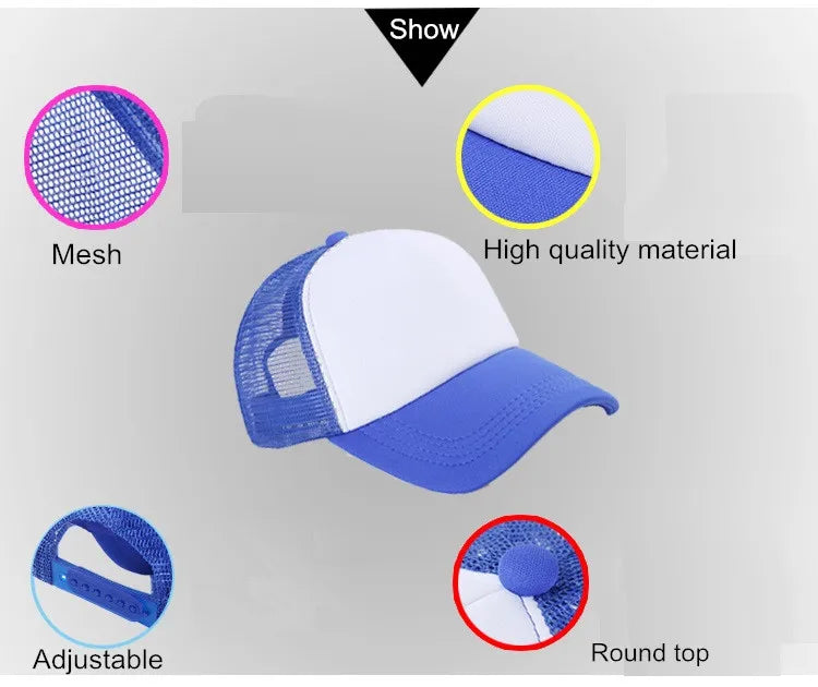 Unisex Cheaper 5 Panel Trucker Hat For Adult Summer Net Baseball Cap Men Women Blank Mesh tentacle Sun Hat Visor