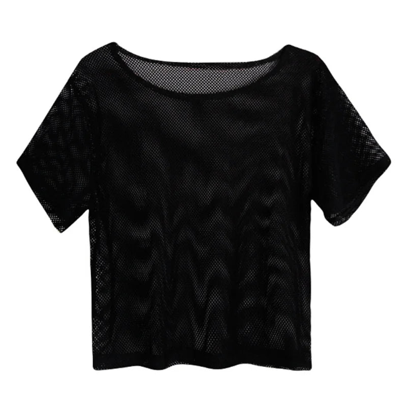 Hot Women Fitness Yoga Blouse Mesh Bottoming Shirt Outdoor Riding Running Quick-Drying Sports Top T-shirt