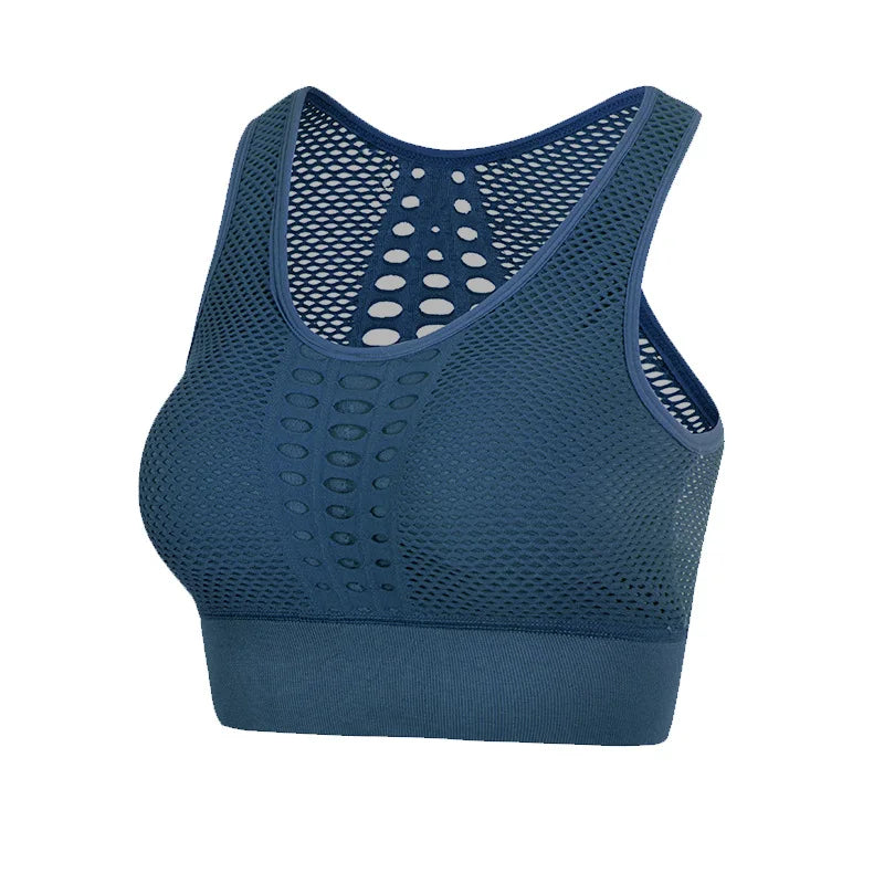 2024 Seamless Sports Bra Top Fitness Women Racerback Running Crop Tops Femme Pink Workout Padded Yoga Bra High Impact Activewear