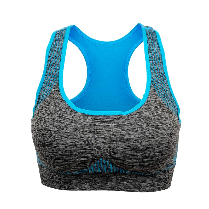 Mileegirl Shockproof Quick Dry Sports Crop Top Women Padded Gather Yoga Bra Push Up Gym Running Seamless Workout Fitness Bra