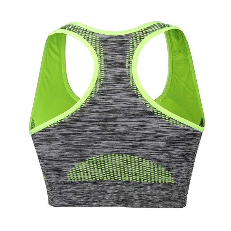 Mileegirl Shockproof Quick Dry Sports Crop Top Women Padded Gather Yoga Bra Push Up Gym Running Seamless Workout Fitness Bra