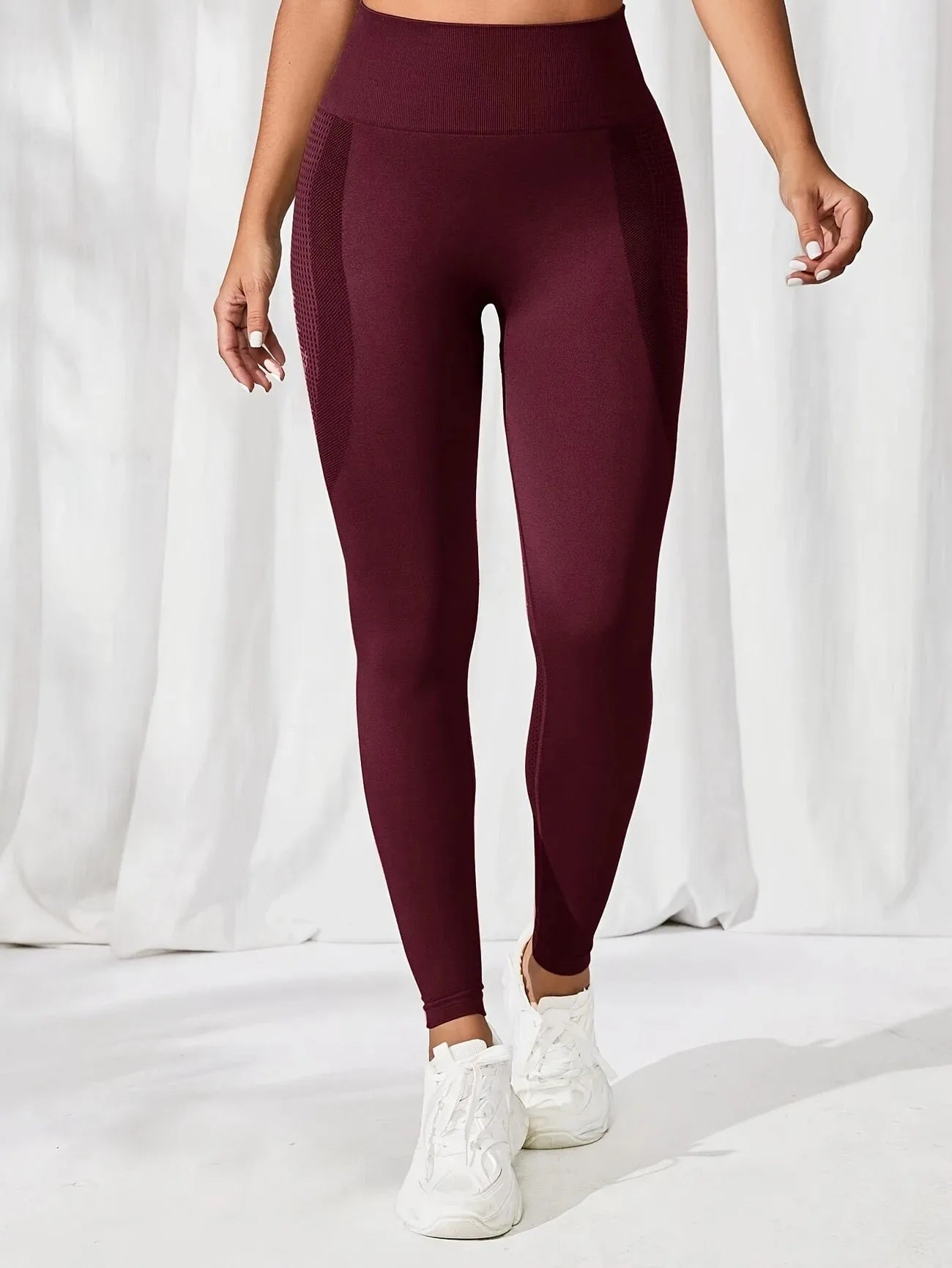 2pcs Yoga Leggings High Waist Elastic Waistband Long Length for Women's Solid Color High-Elasticity Fitness Activewear