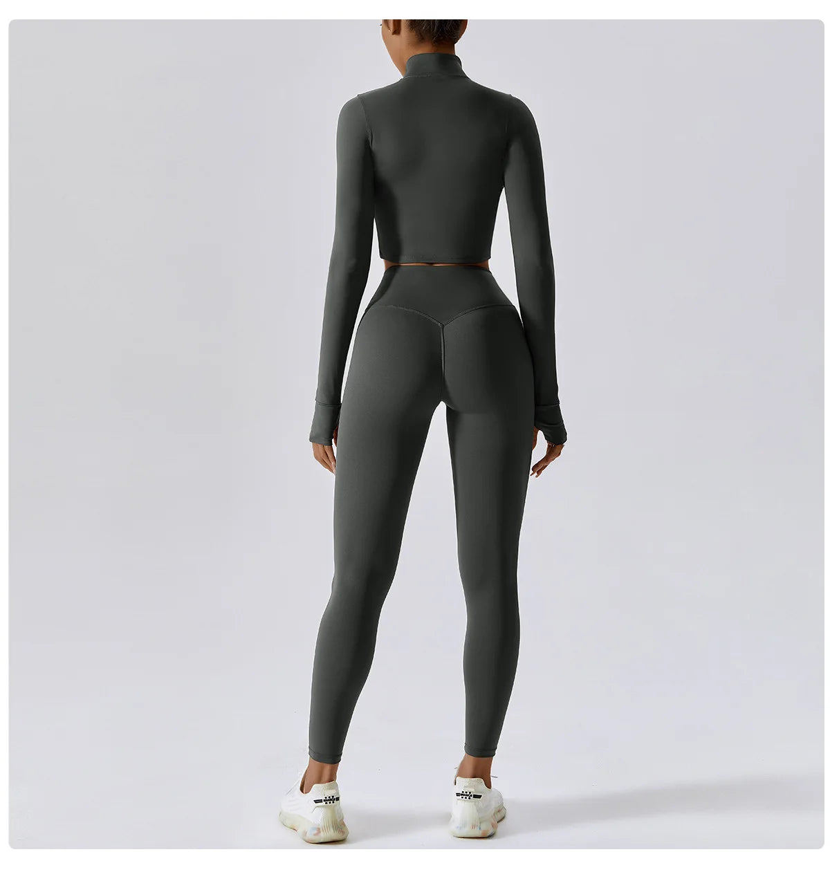 3 Pieces Women Tracksuit Yoga Set Workout Sportswear Gym Clothing Fitness Long Sleeve Crop Top High Waist Leggings Sports Suits