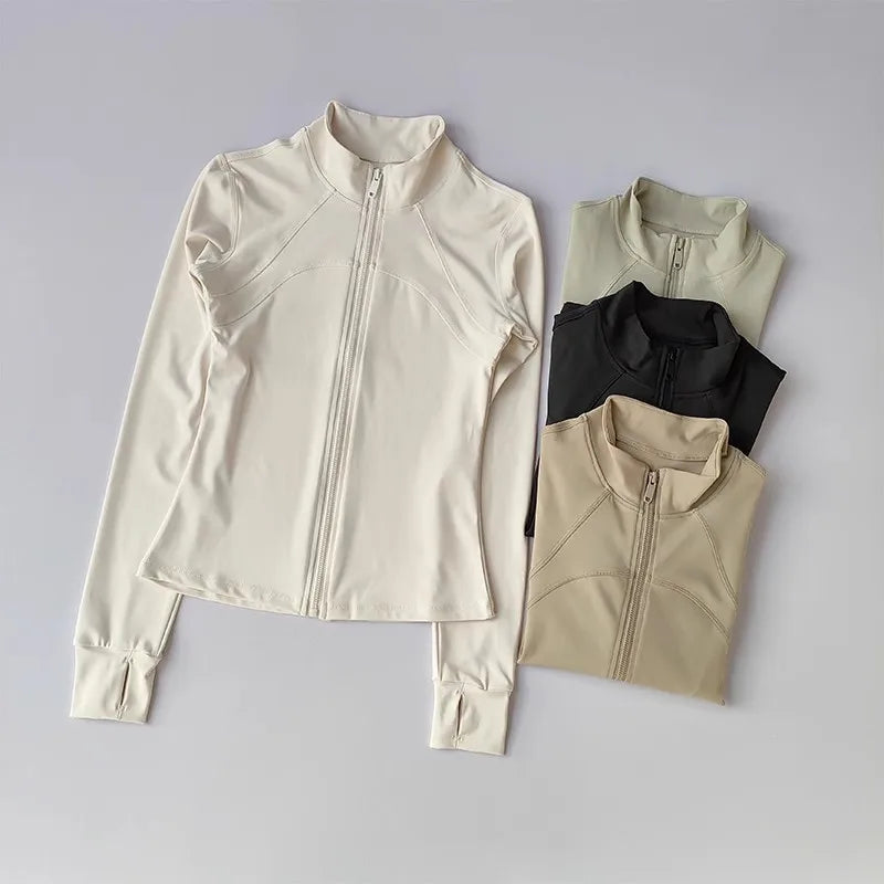 Women's Sports jackets Quick-drying Long Sleeve Sports Jacket Running Training Coat Fitness Top Gym Jacket Workout Sweatshirt