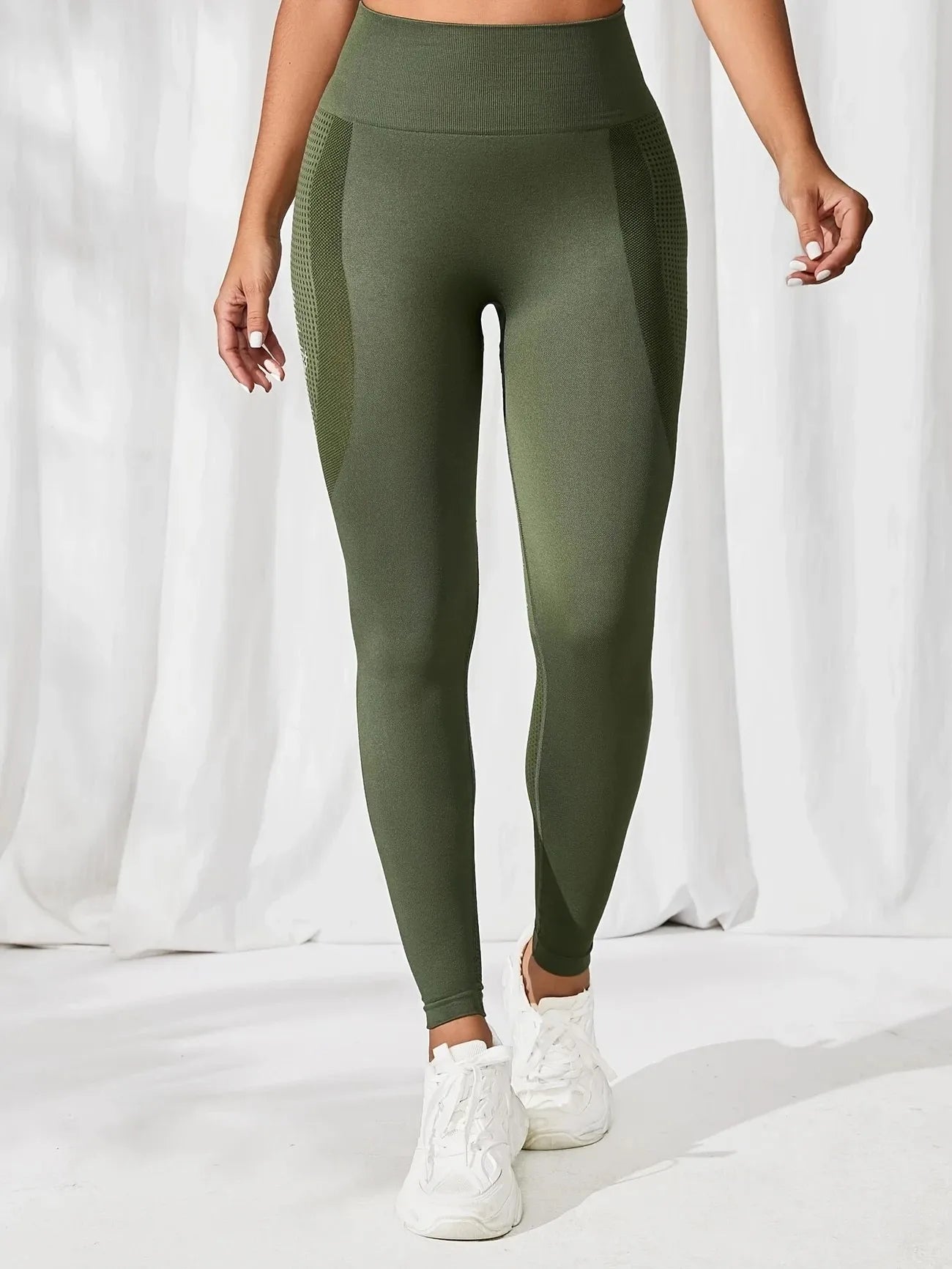 2pcs Yoga Leggings High Waist Elastic Waistband Long Length for Women's Solid Color High-Elasticity Fitness Activewear