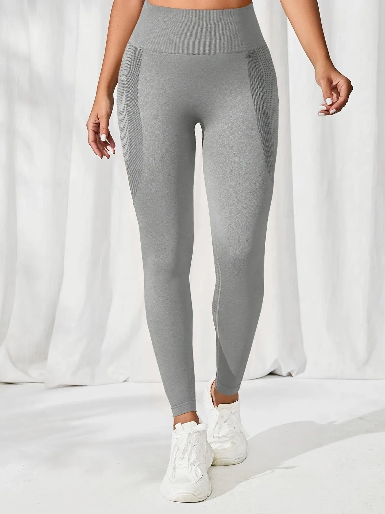 2pcs Yoga Leggings High Waist Elastic Waistband Long Length for Women's Solid Color High-Elasticity Fitness Activewear