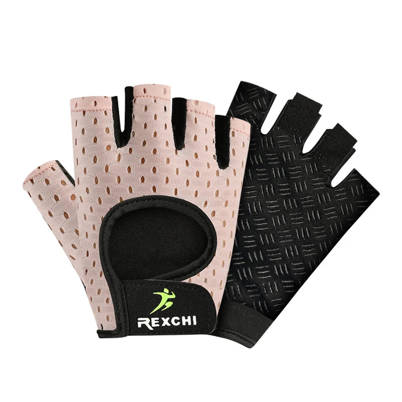Cycling Gloves Bike Half Finger Non-Slip Summer Sports Outdoor Bicycle Sports Gloves Women Gym Fitness Cycling Fingerless Gloves