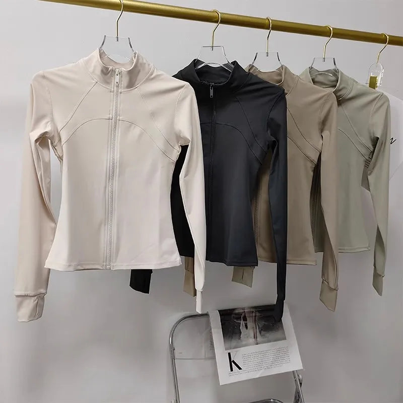 Women's Sports jackets Quick-drying Long Sleeve Sports Jacket Running Training Coat Fitness Top Gym Jacket Workout Sweatshirt