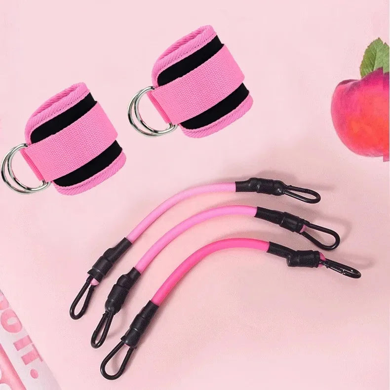 Ankle Straps Pull Rope Set Resistance Bands Gym Fitness Equipment Ankle Cuffs Leg Expander Strength Yoga Elastic Exercise Band
