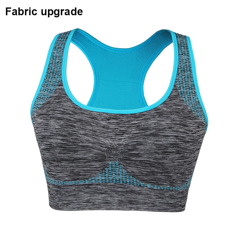 Mileegirl Shockproof Quick Dry Sports Crop Top Women Padded Gather Yoga Bra Push Up Gym Running Seamless Workout Fitness Bra