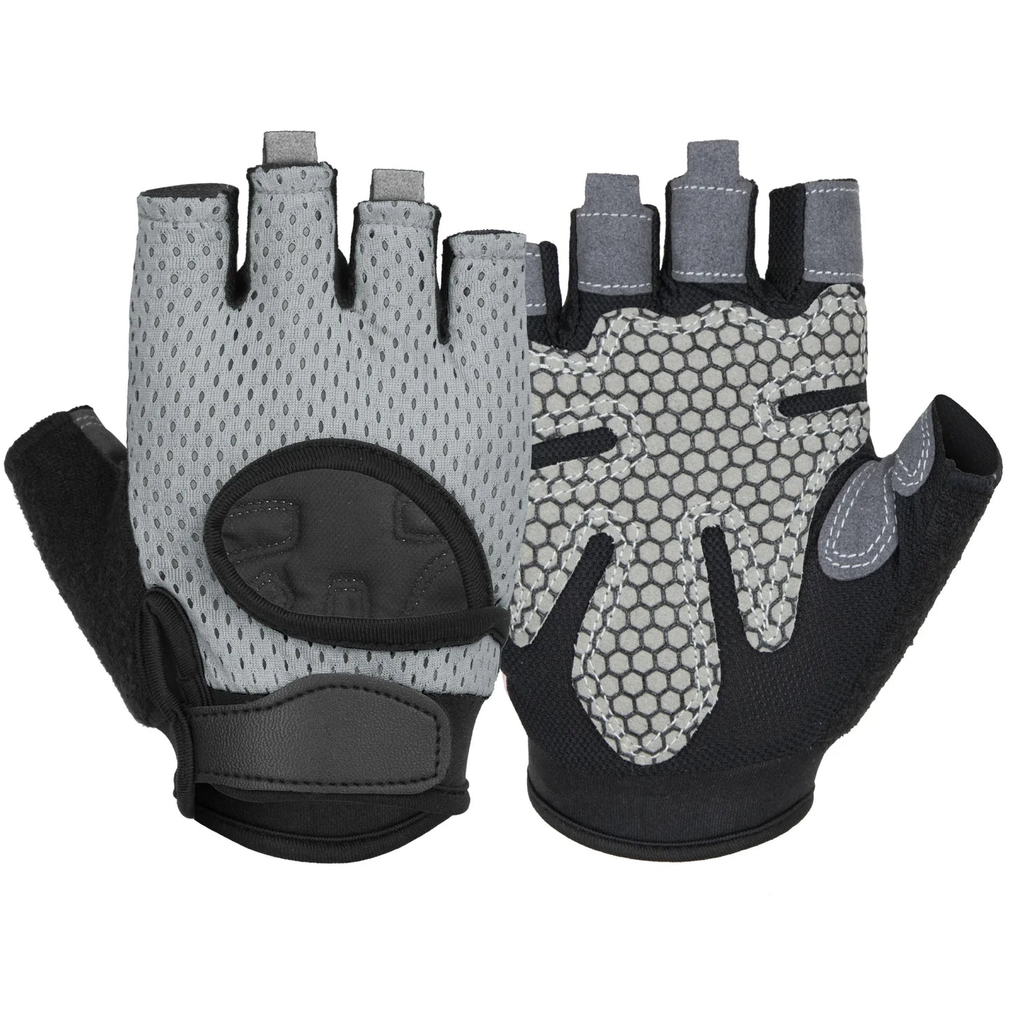 Anti Slip Shock Breathable Half Finger Gloves Breathable Cycling Gloves Fitness Gym Bodybuilding Crossfit Exercise Sports Gloves