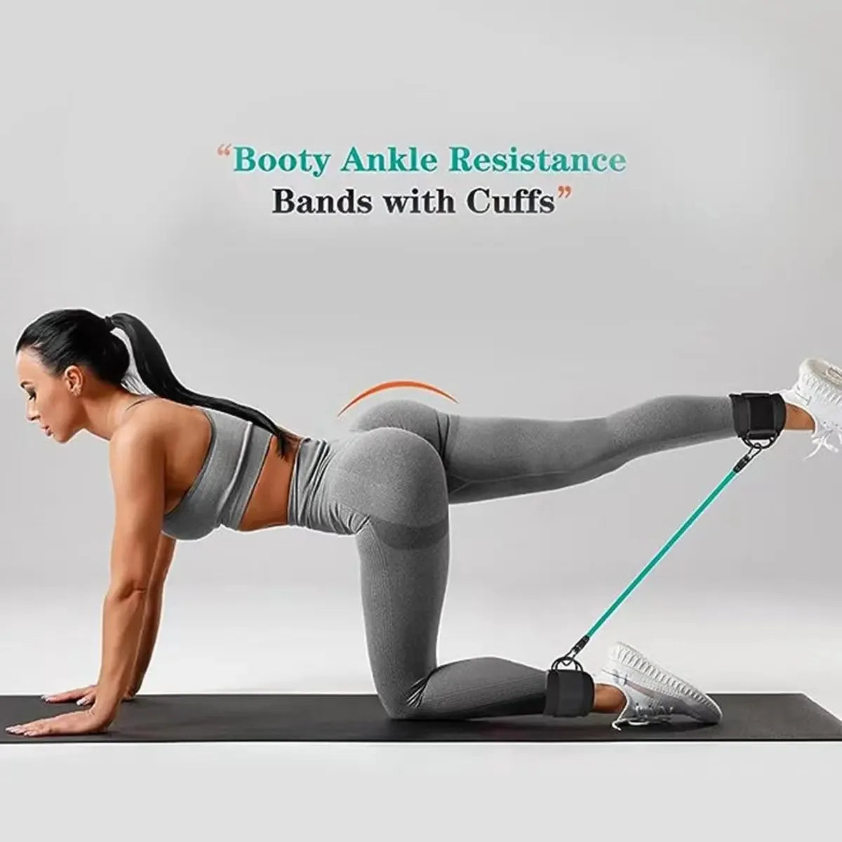 Ankle Straps Pull Rope Set Resistance Bands Gym Fitness Equipment Ankle Cuffs Leg Expander Strength Yoga Elastic Exercise Band