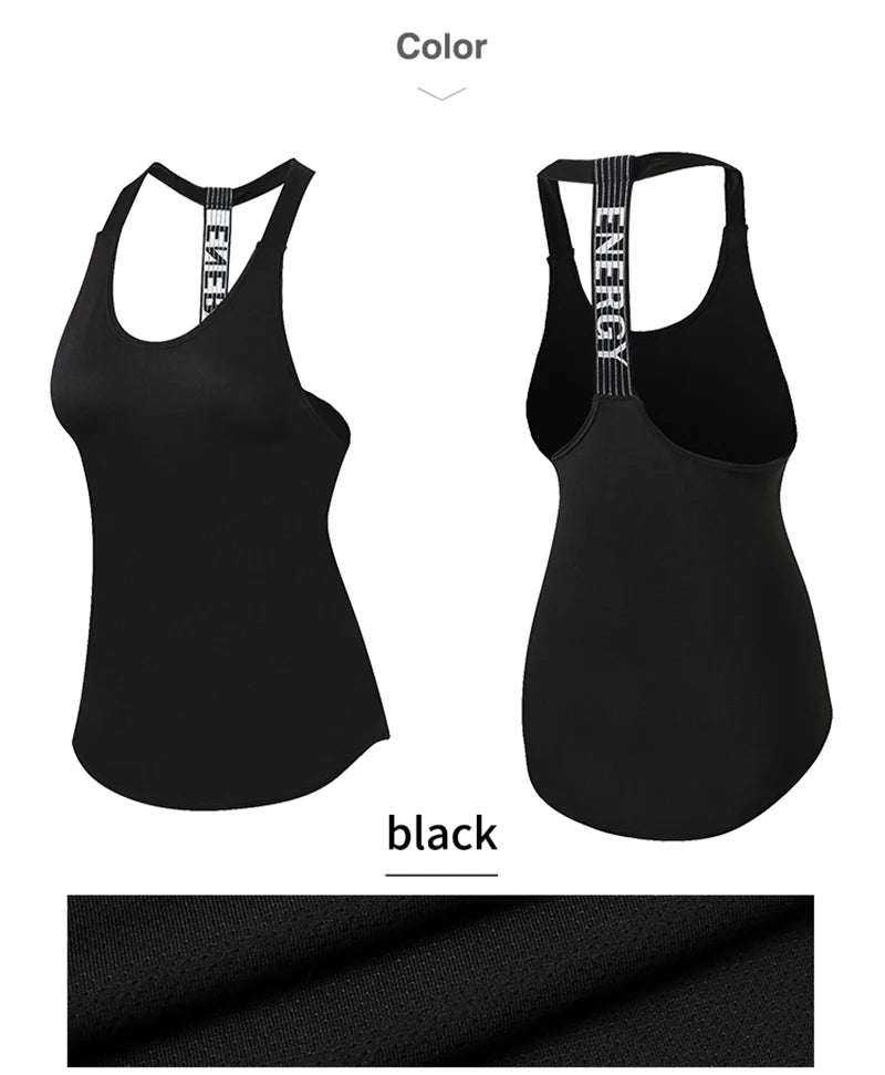Women's gym tops black sleeveless yoga tops ladies gym shirts gym vests running workout boxing letter tops backless shirts