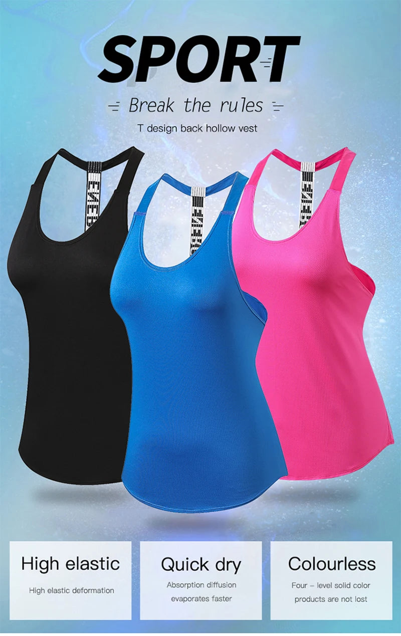 Women's gym tops black sleeveless yoga tops ladies gym shirts gym vests running workout boxing letter tops backless shirts