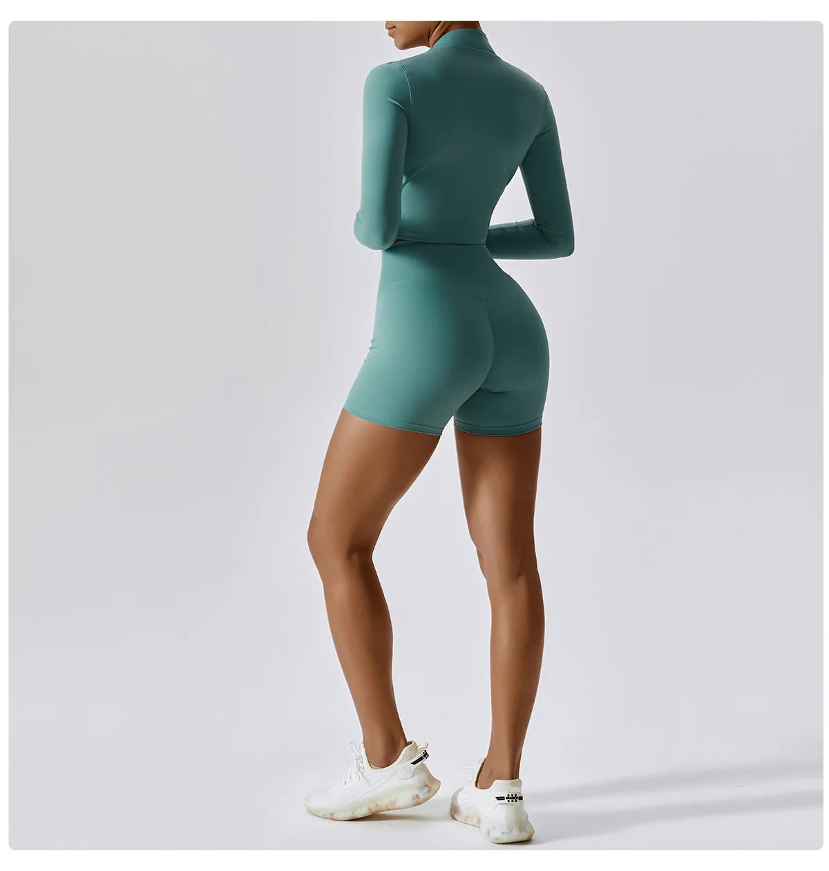 3 Pieces Women Tracksuit Yoga Set Workout Sportswear Gym Clothing Fitness Long Sleeve Crop Top High Waist Leggings Sports Suits