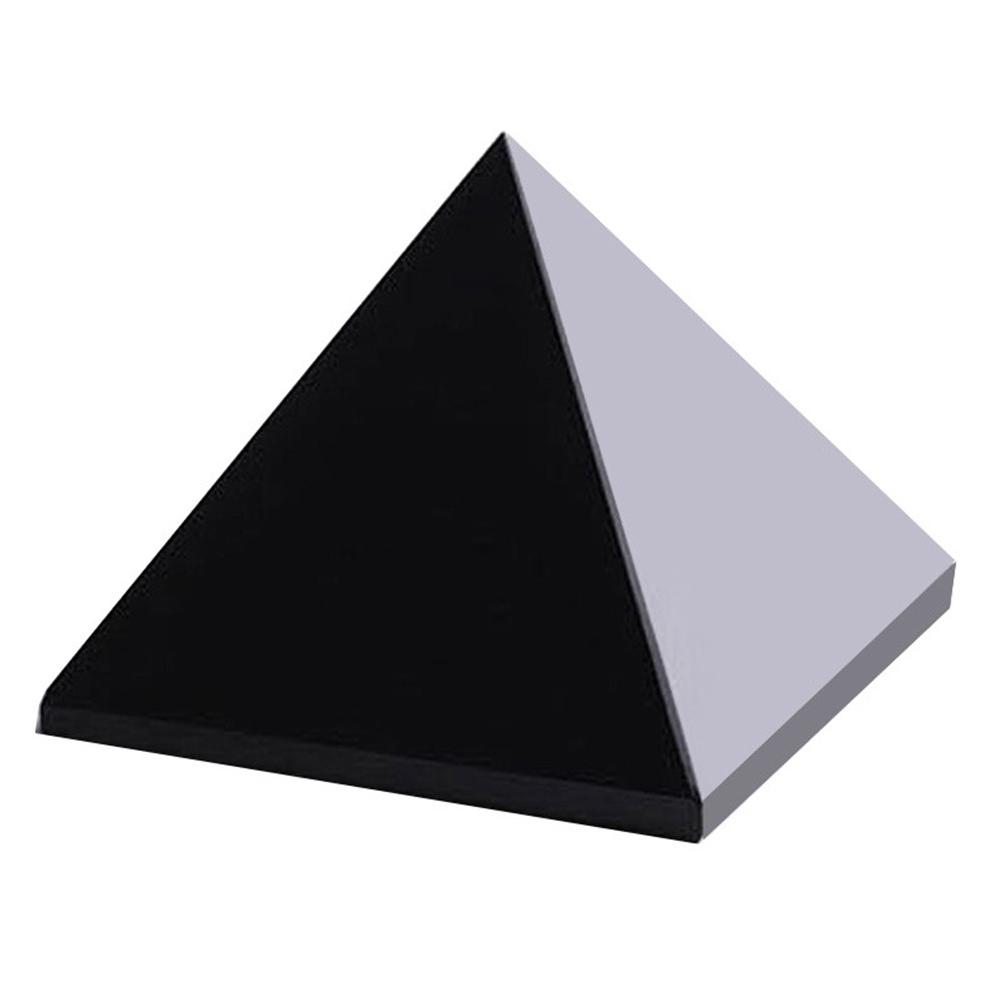 Pyramid Healing Crystal Black Natural Obsidian Quartz Crystal Beautiful Lustrous Surface Stones For Home Office Desk Decoration