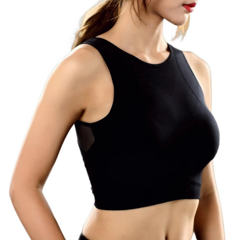 Balight Women Mesh Breathable Sports Bra Fitness Padded Bra Workout Yoga Tank Full Cup Racerback Sports Top