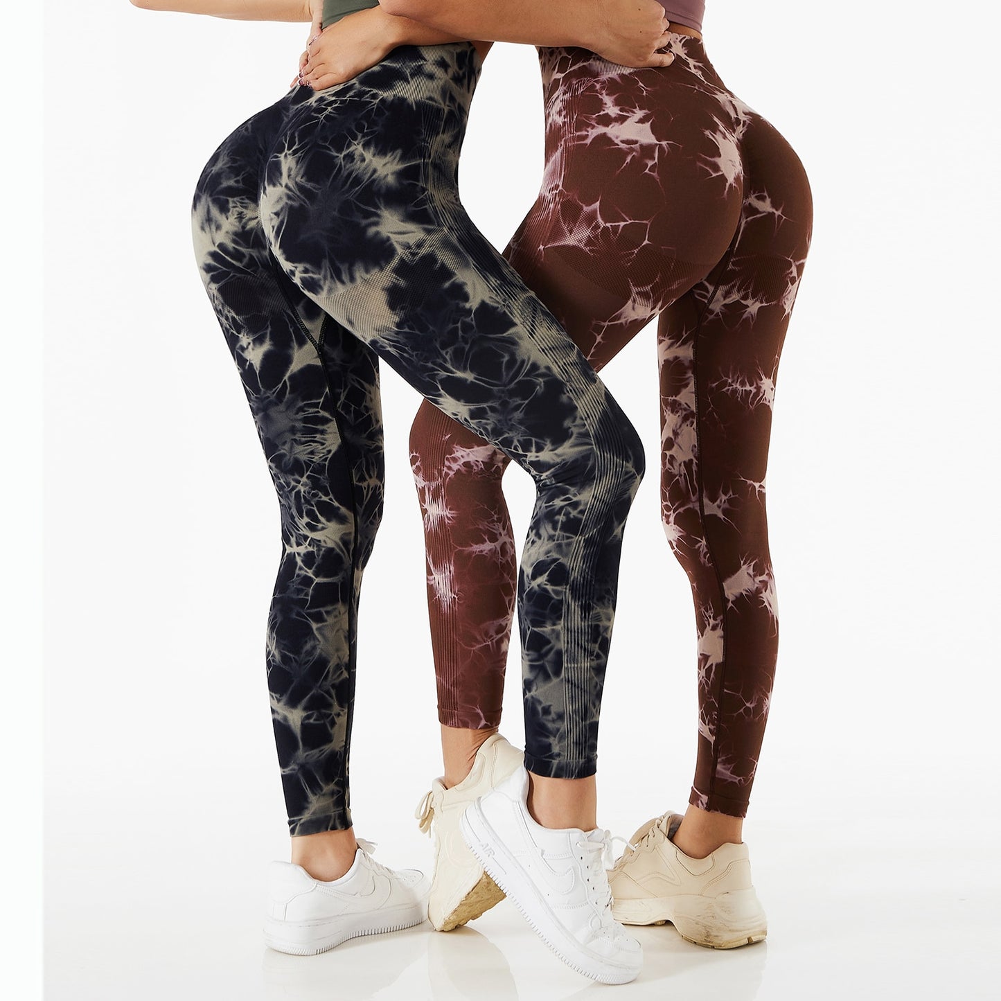 Tie-dyed Leggings Seamless Yoga Pants Fitness Women High Waist Stretchy Running Sports Jogging Trousers Gym Girl Workout Pants
