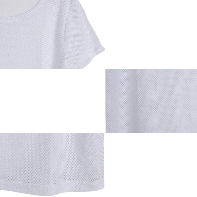 Hot Women  Fitness Yoga Blouse Mesh Bottoming Shirt Outdoor Riding Running Quick-Drying Sports Top T-shirt