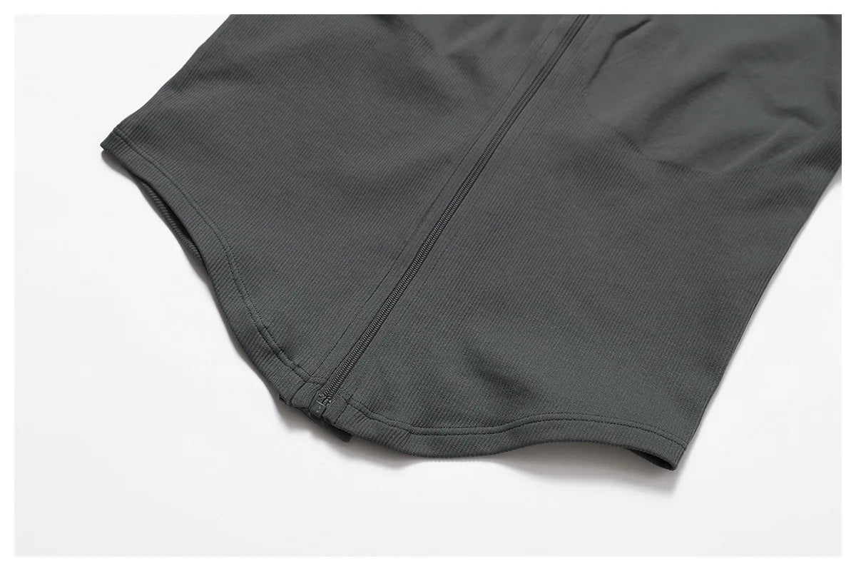 Zipper Women Crop Tops Yoga T-shirts Solid Sports Top Long Sleeve Running Shirts Sexy Quick Dry Fitness Jacket Gym Sport Wear