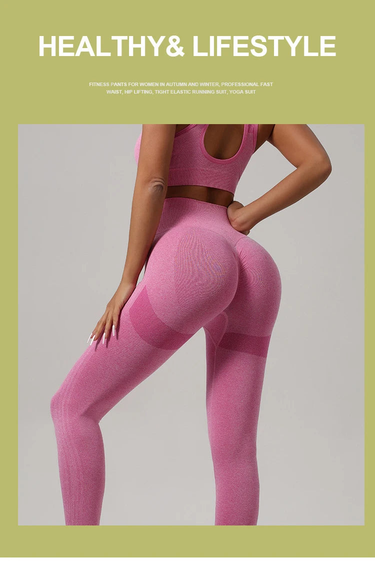 Mileegirl 2pcs Sport Sets Women Gym, Push Up Yoga Pants, Hollow Back Gym Fitness Bra, Workout Leggings, Seamless Tights Sets
