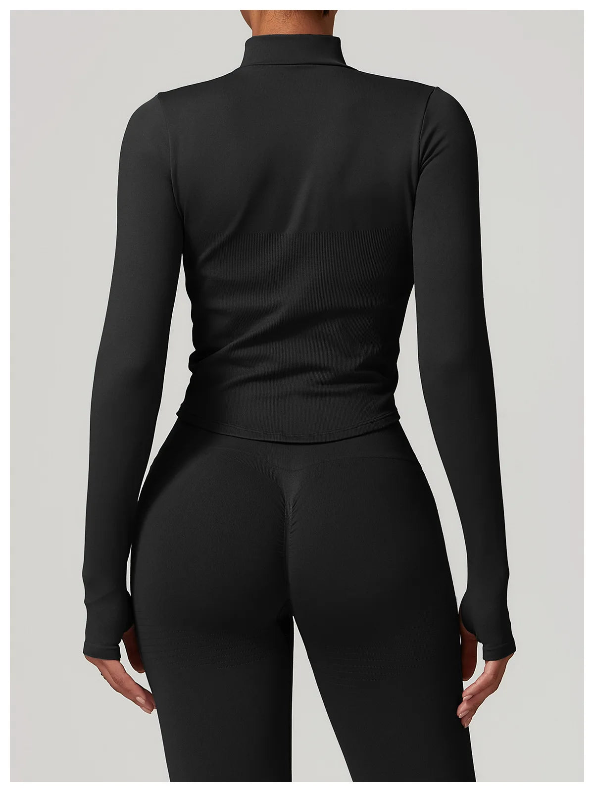 Zipper Women Crop Tops Yoga T-shirts Solid Sports Top Long Sleeve Running Shirts Sexy Quick Dry Fitness Jacket Gym Sport Wear