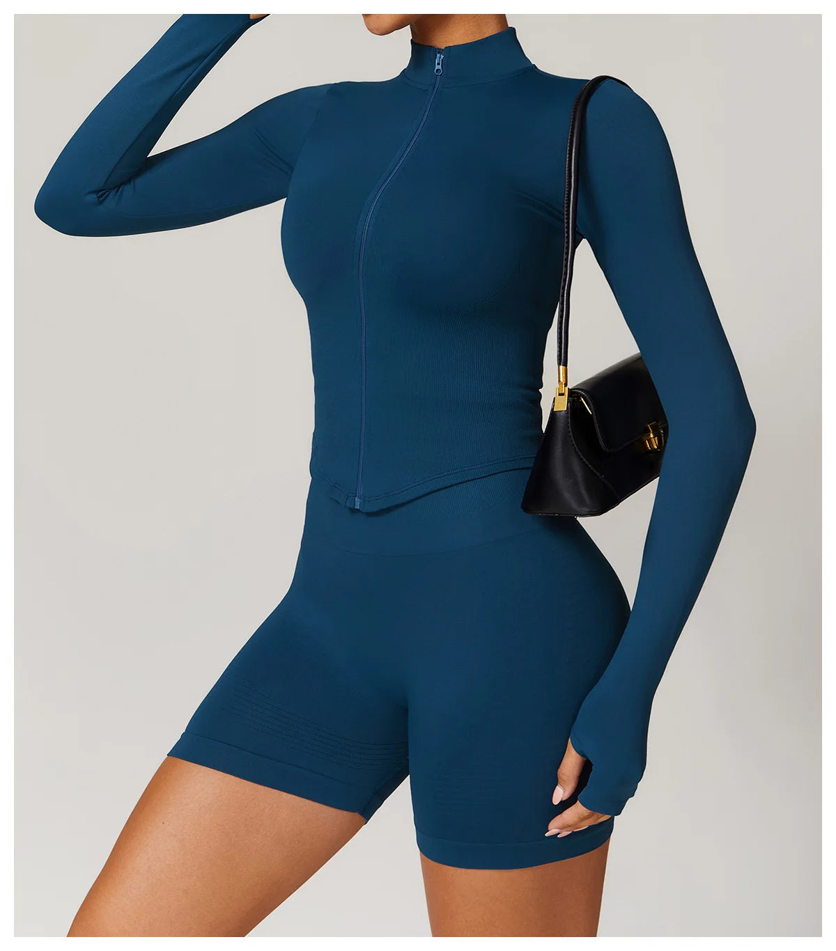 Zipper Women Crop Tops Yoga T-shirts Solid Sports Top Long Sleeve Running Shirts Sexy Quick Dry Fitness Jacket Gym Sport Wear
