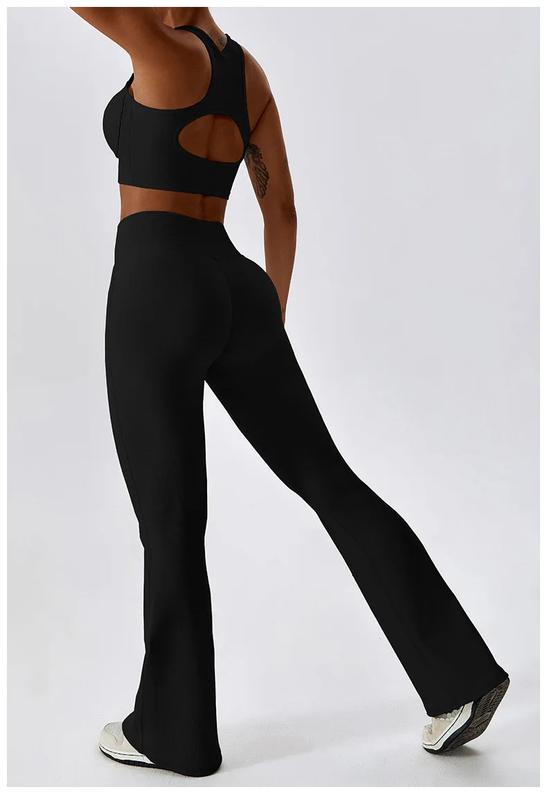 Flare Leggings Yoga Pants Women High Waist Wide Leg Pants Women Gym Workout Fitness Sports Flared Pant Latin Dance Trousers