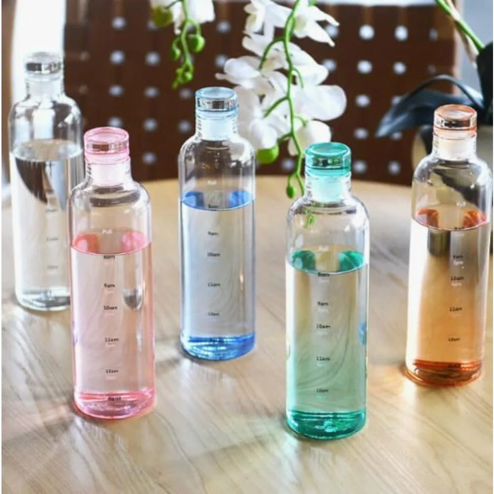Glass Tumbler Drinking Bottle with Glass Lids Glass Water Bottles,  Tall Clear Drinking Glasses For All Purpose Tumblers (Blue)