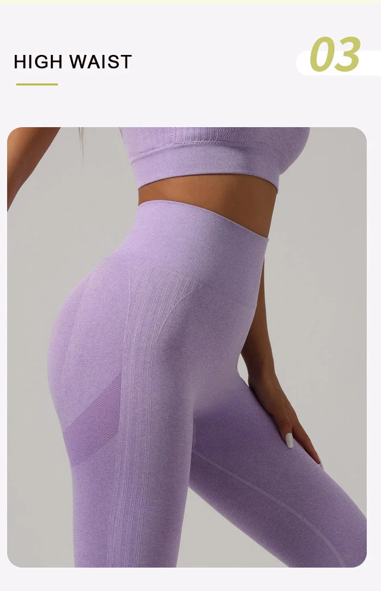 Mileegirl 2pcs Sport Sets Women Gym, Push Up Yoga Pants, Hollow Back Gym Fitness Bra, Workout Leggings, Seamless Tights Sets