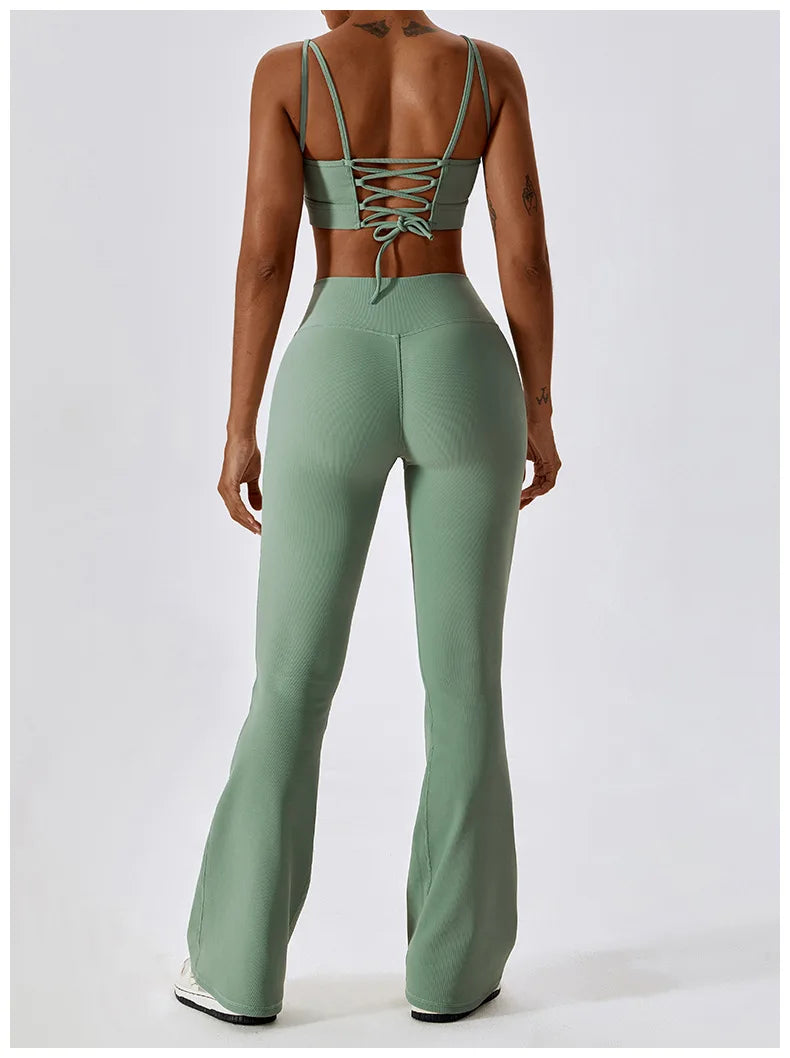 Flare Leggings Yoga Pants Women High Waist Wide Leg Pants Women Gym Workout Fitness Sports Flared Pant Latin Dance Trousers
