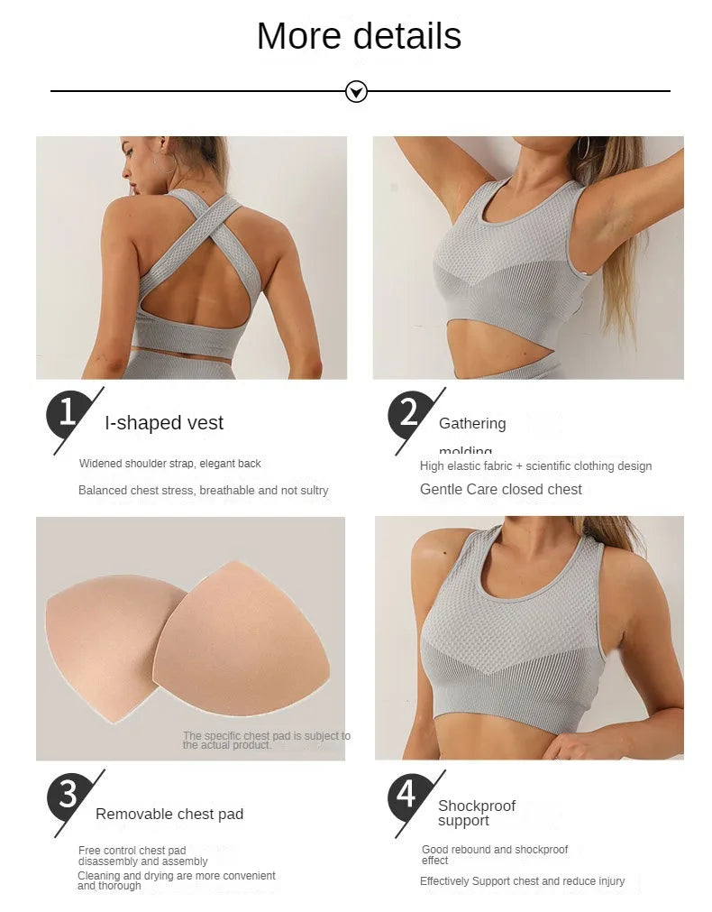 Seamless Zipper Striped Fitness Suit Women's Fall and Winter Sports Pants Long Sleeve Bra Three-piece Yoga Suit