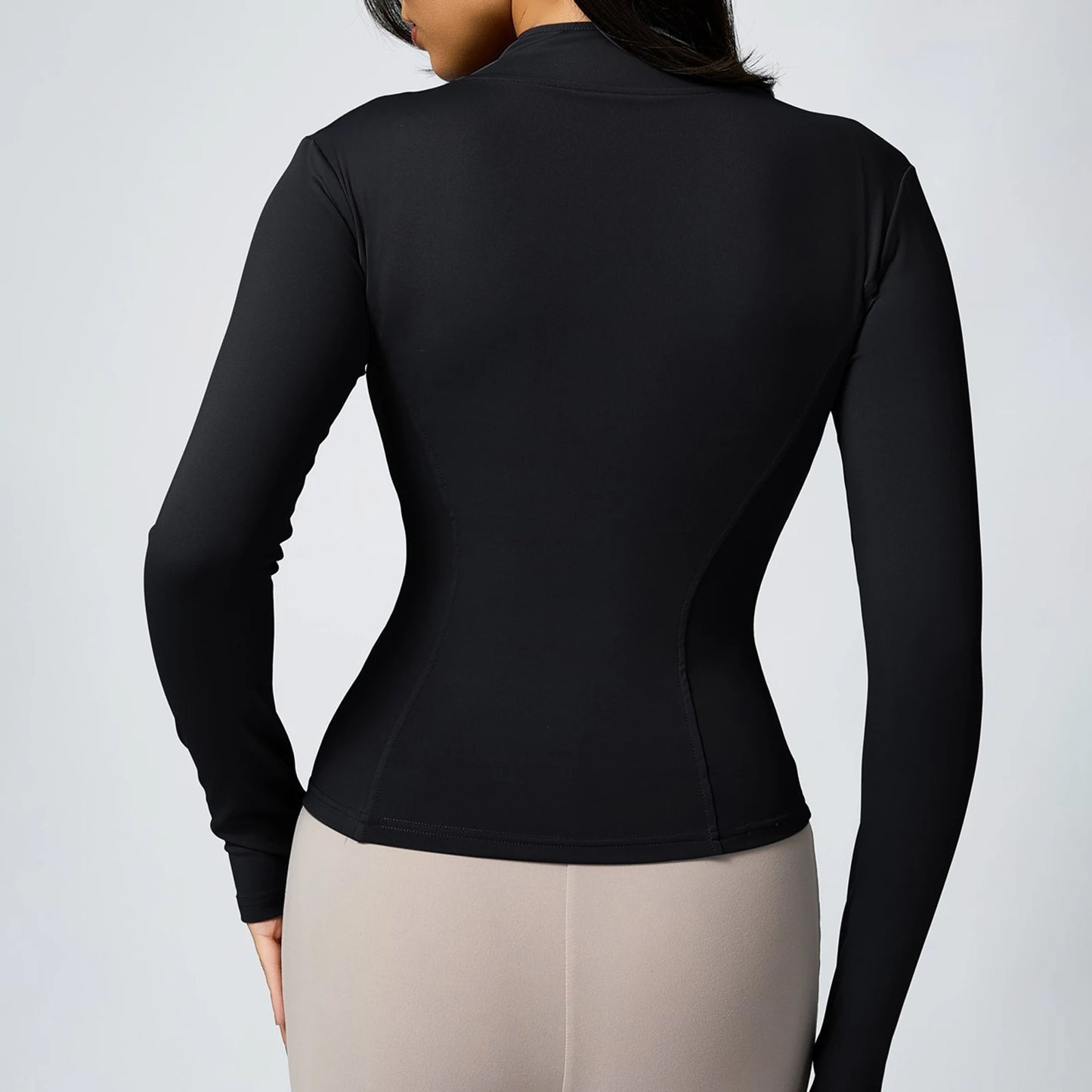 New Yoga Coat Women Short Sports Workout Jacket Solid Color Quick Dry Lightweight Zip Up Fitness Athletic Slim Fit Tops