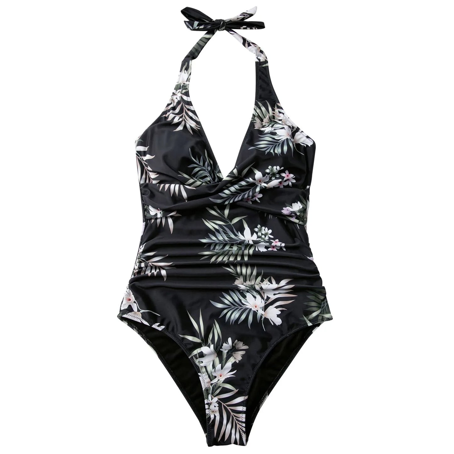 Print One Piece Swimsuit Women Sexy Pleated Bathing Suit Leopard Printed Bodysuit Bikini Set Summer Fashion New Beachwear 2025