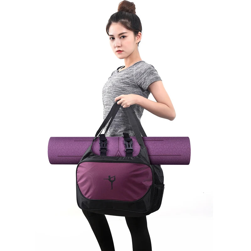 Fitness Backpack Large Capacity Casual Travel Bag Adjustable Shoulder Strap Waterproof Sports Pilates Bag Without Yoga Mat