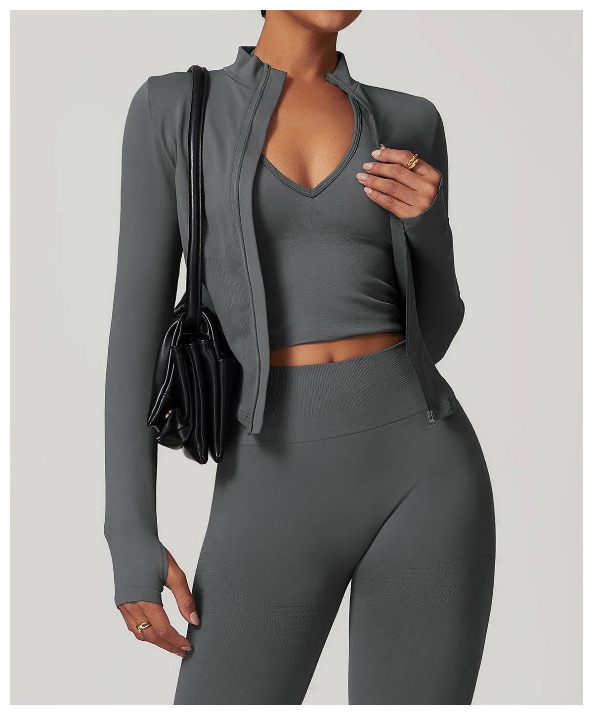Zipper Women Crop Tops Yoga T-shirts Solid Sports Top Long Sleeve Running Shirts Sexy Quick Dry Fitness Jacket Gym Sport Wear