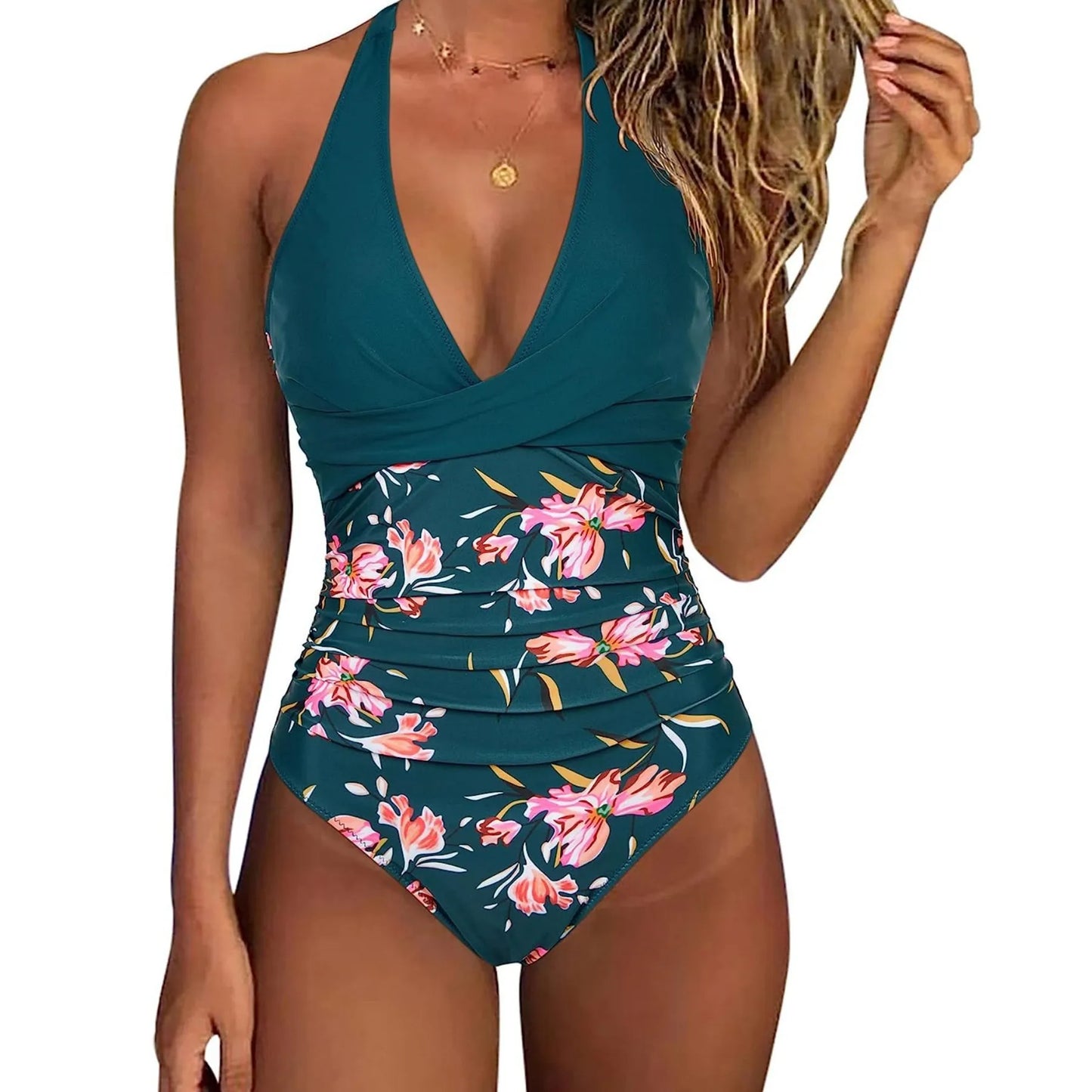 Print One Piece Swimsuit Women Sexy Pleated Bathing Suit Leopard Printed Bodysuit Bikini Set Summer Fashion New Beachwear 2025
