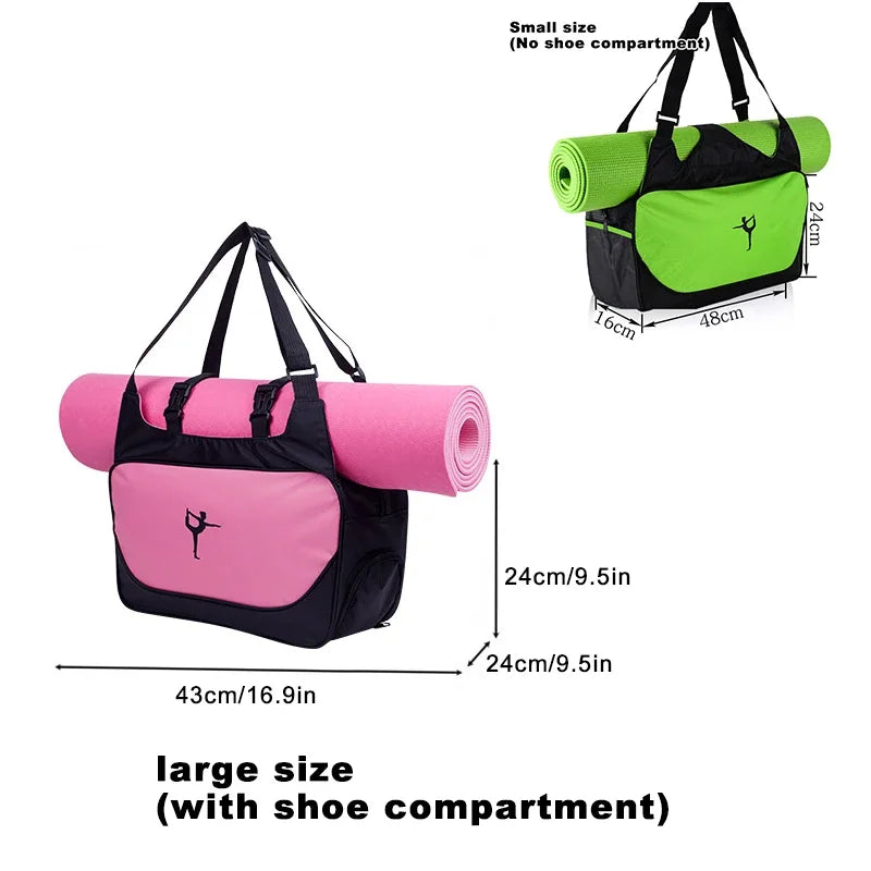 Fitness Backpack Large Capacity Casual Travel Bag Adjustable Shoulder Strap Waterproof Sports Pilates Bag Without Yoga Mat