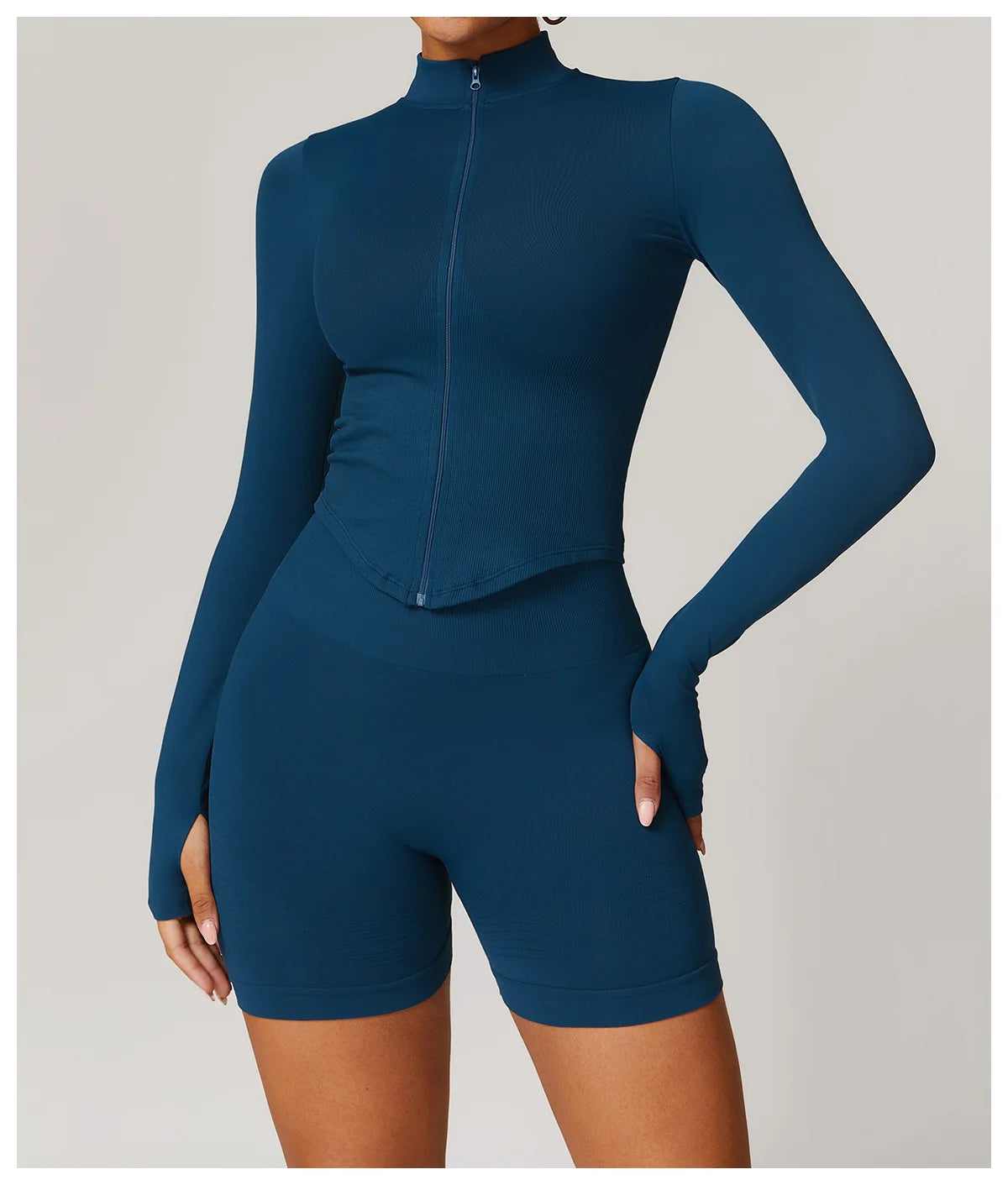 Zipper Women Crop Tops Yoga T-shirts Solid Sports Top Long Sleeve Running Shirts Sexy Quick Dry Fitness Jacket Gym Sport Wear