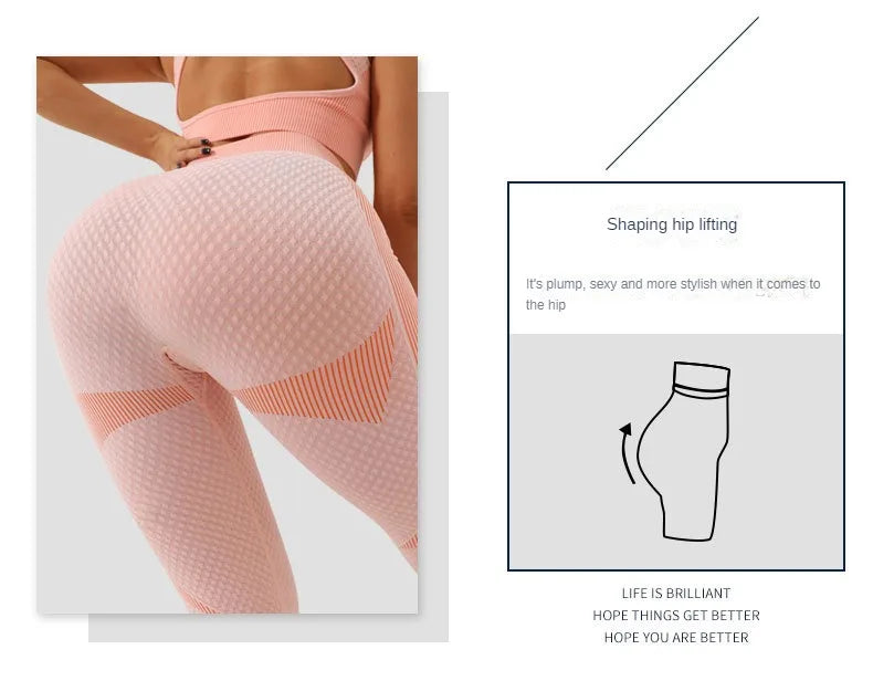 Seamless Zipper Striped Fitness Suit Women's Fall and Winter Sports Pants Long Sleeve Bra Three-piece Yoga Suit