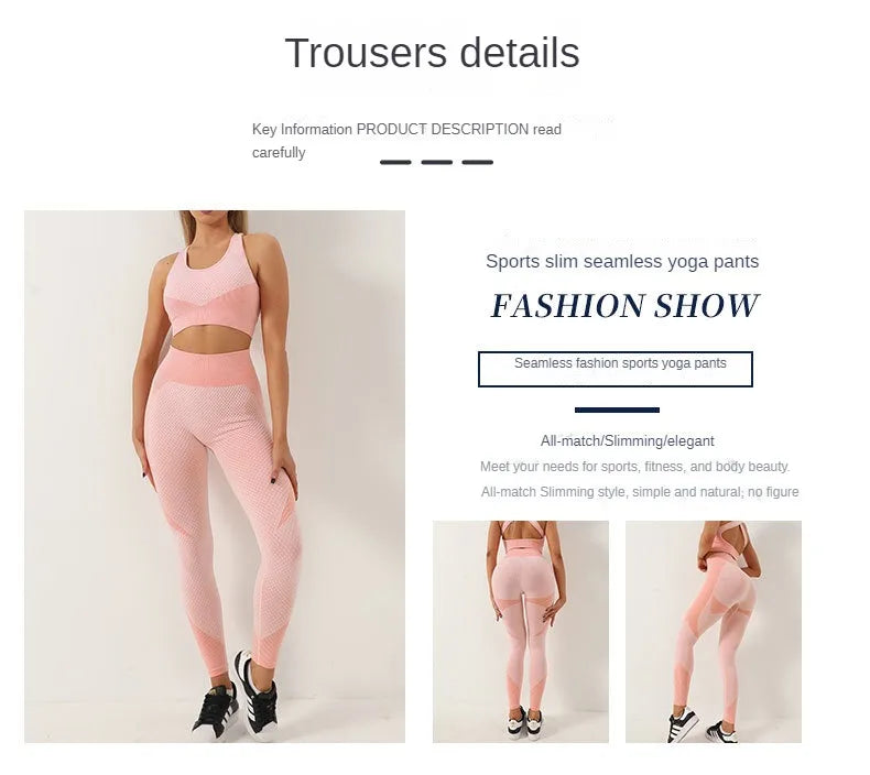 Seamless Zipper Striped Fitness Suit Women's Fall and Winter Sports Pants Long Sleeve Bra Three-piece Yoga Suit