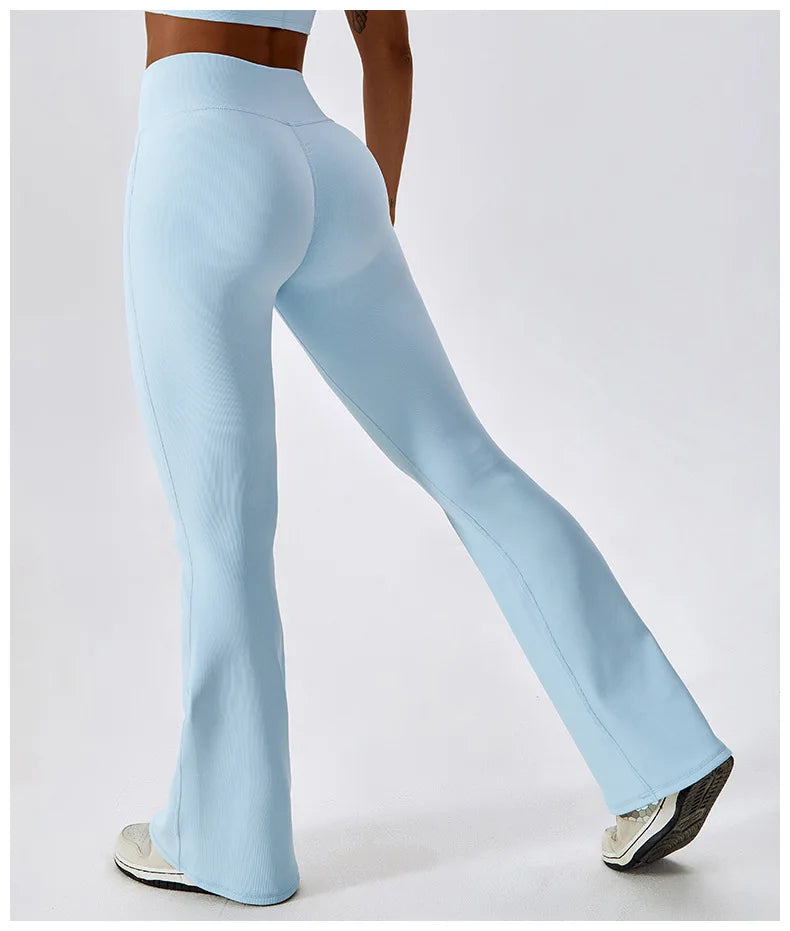 Flare Leggings Yoga Pants Women High Waist Wide Leg Pants Women Gym Workout Fitness Sports Flared Pant Latin Dance Trousers