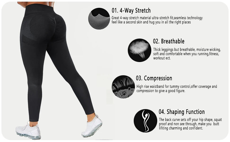 FITTOO Peach Buttocks Leggings Women's Smile Contour Scrunch Butt Yoga Pants Fitness Athletic Gym Female Clothing Sport Tights