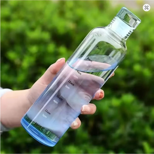 Glass Tumbler Drinking Bottle with Glass Lids Glass Water Bottles,  Tall Clear Drinking Glasses For All Purpose Tumblers (Blue)
