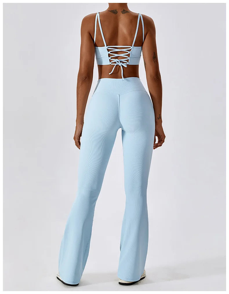 Flare Leggings Yoga Pants Women High Waist Wide Leg Pants Women Gym Workout Fitness Sports Flared Pant Latin Dance Trousers