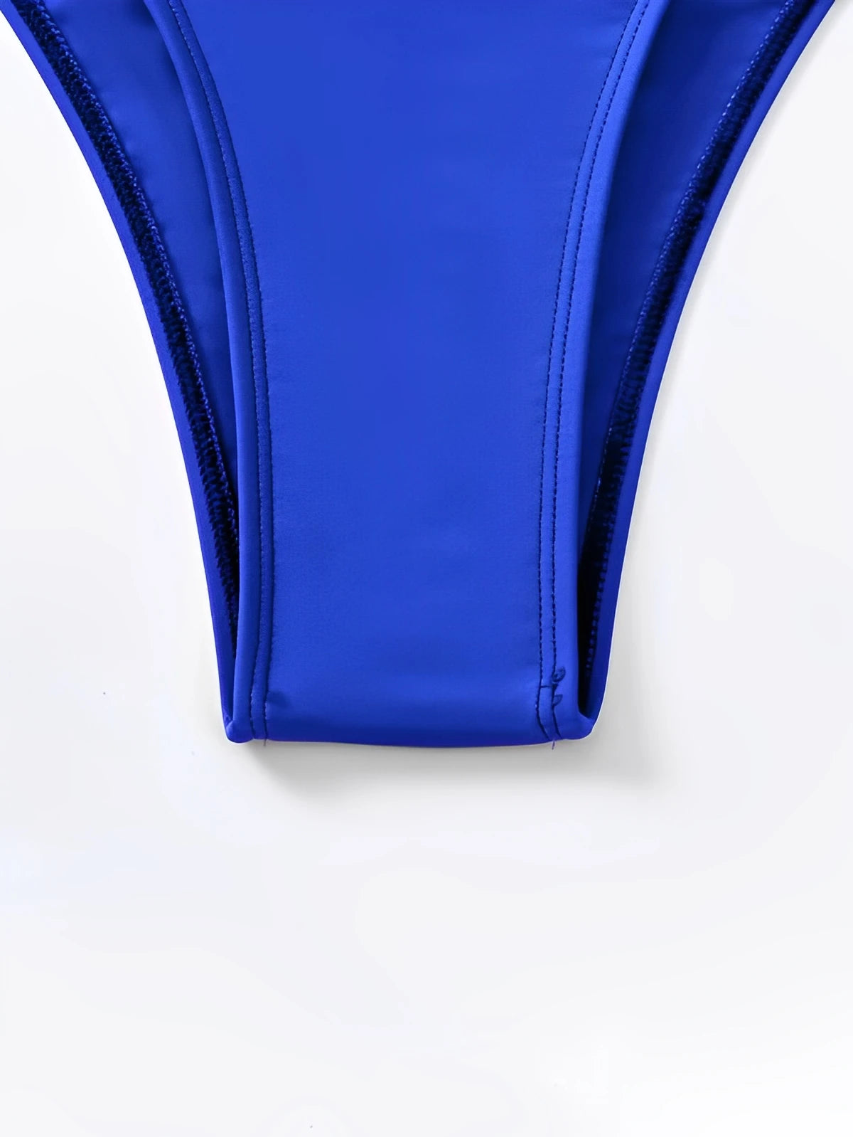 2025 Contrast Mesh Cut Out Halter Swimsuit One Piece Solid Swimwear Women Push Up Bathing Swimming Swim Suit Female Beach Wear